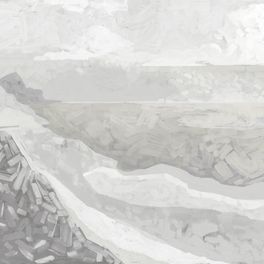 Панно "Storm" арт.ETD20 001, коллекция "Etude vol.2", производства Loymina, с изображением морского пейзажа в приглущенных тонах, купить панно в шоу-руме Одизайн в Москве